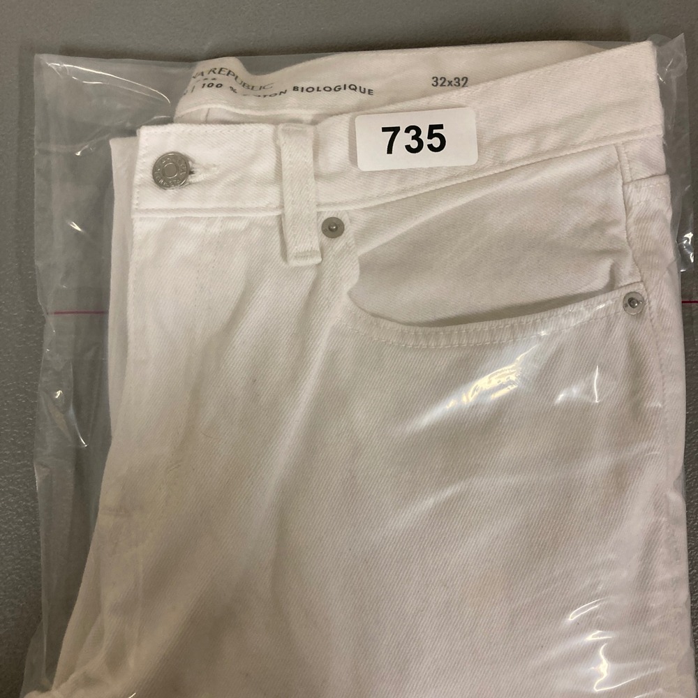 Banana Republic Mens White Organic Cotton Straight Leg Denim Jeans 32x32 - Picture 7 of 7